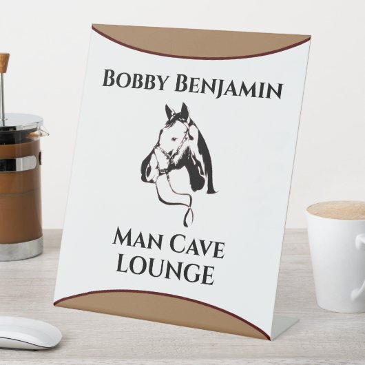 Signe De Table Man Cave Horse Racing Personnaliser (In SItu)