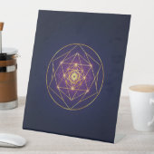Signe De Table Mandala Doré Céleste — Équilibre dans l'Infini (In SItu)