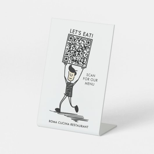 Signe De Table Mangeons le code QR (Recto)