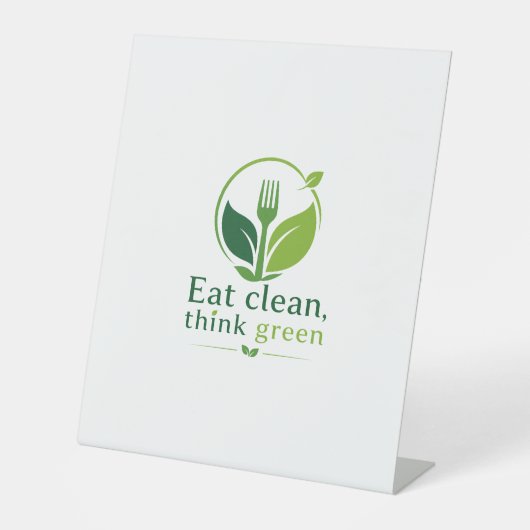 Signe De Table Manger sain, penser vert (Recto)