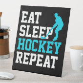 Signe De Table Manger Sommeil Hockey Répéter (In SItu)