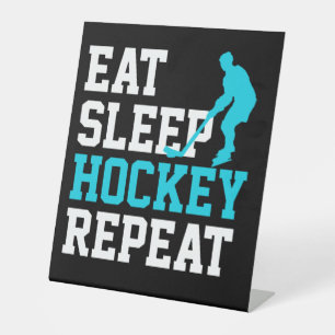 Signe De Table Manger Sommeil Hockey Répéter