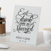 Signe De Table Mangez boire et être marié Mariage personnalisé (In SItu)