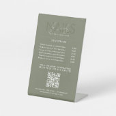 Signe De Table Manicuriste Artiste Nail Moderne Sage Menu Prix (Recto)