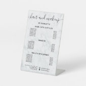 Signe De Table Marbre blanc calligraphie cheveux maquillage salon (Recto)