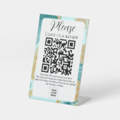 Signe De Table Marbre d'or turquoise Laissez-nous un commentaire (Recto)