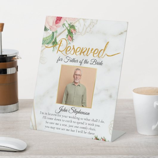 Signe De Table Marbre Élégant Enregistrer un siège Photo Mariage  (In SItu)