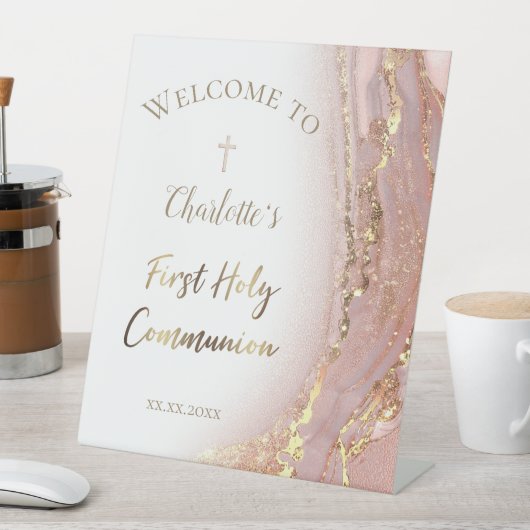 Signe De Table marbre fluide | Première communion (In SItu)