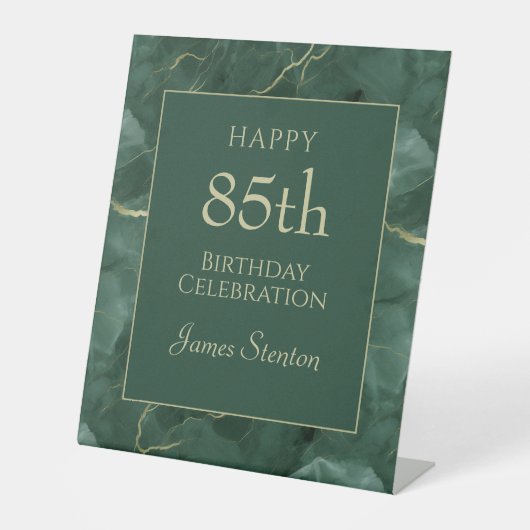 Signe De Table Marbre Vert 85e Anniversaire (Recto)
