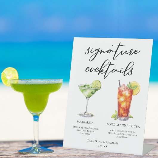 Signe De Table Margarita Long Island Tea Signature Cocktails Menu