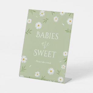 Signe De Table Marguerites blanches Sage Green Baby are Sweet Tre