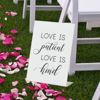 Signe De Table Mariage '1 Corinthiens 13:4-8 Verse' L'Amour Est T