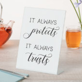 Signe De Table Mariage 1 Corinthiens 13 Il Protège Toujours (In SItu)