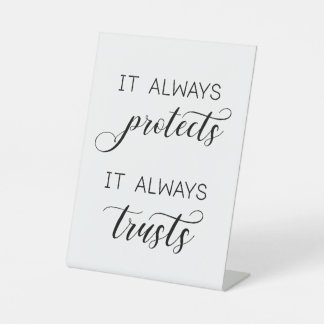 Signe De Table Mariage 1 Corinthiens 13 Il Protège Toujours