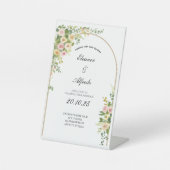 Signe De Table Mariage à la rose aquarelle (Recto)