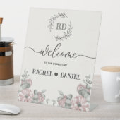 Signe De Table Mariage Affiche de bienvenue Fleur Beige (In SItu)