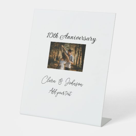 Signe De Table Mariage Anniversaire ajouter nom année image texte (Recto)