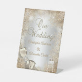 Signe De Table Mariage Argent Beige Crème Perle Arc-en-ciel Floco (Recto)