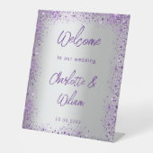 Signe De Table Mariage argent violet violet parties scintillant v (Recto)