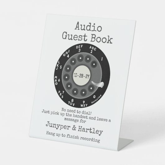 Signe De Table Mariage Audio Guest Book Black Rotary Dial Signal (Recto)