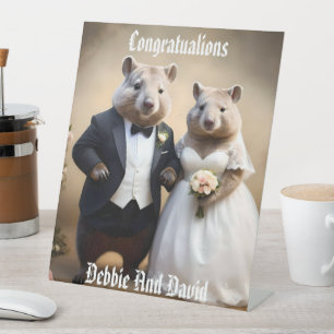 Signe De Table Mariage australien australien wombats, Mariage