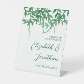 Signe De Table Mariage aux feuilles botaniques rustiques (Recto)