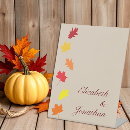 Signe De Table Mariage aux Feuilles d'Automne