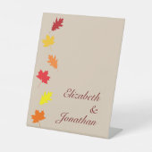Signe De Table Mariage aux Feuilles d'Automne (Recto)