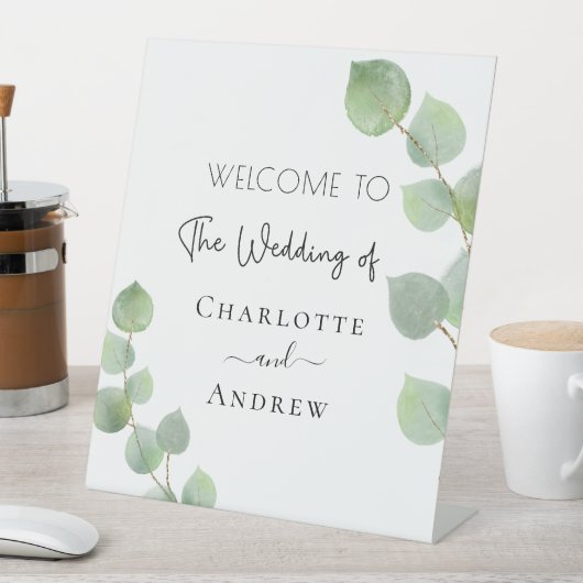 Signe De Table Mariage bienvenue eucalyptus noms de verdure (In SItu)