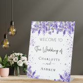 Signe De Table Mariage bienvenue lavande florales noms script