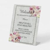 Signe De Table Mariage blanc Lily Floral Marbre (Recto)