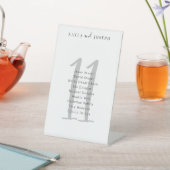 Signe De Table Mariage blanc simple Numéro de tableau 11 (In SItu)