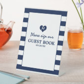 Signe De Table Mariage bleu et blanc de marine moderne chic (In SItu)