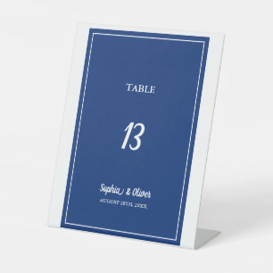 Signe De Table Mariage bleu marine minimaliste moderne Numéro de