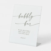 Signe De Table Mariage Boho Chic Green et White Bubbly Bar (Recto)