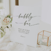 Signe De Table Mariage Boho Chic Green et White Bubbly Bar