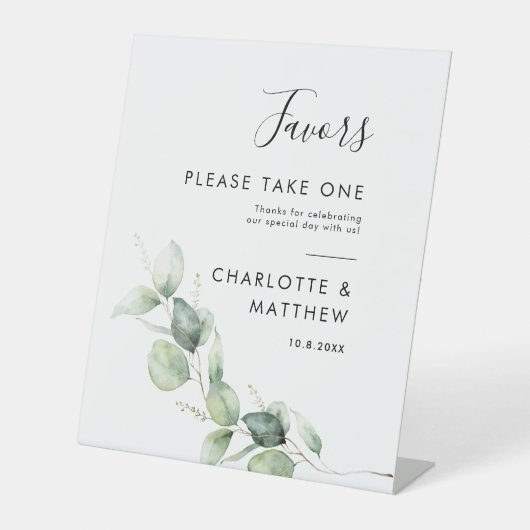 Signe De Table Mariage botanique Eucalyptus Greenery (Recto)