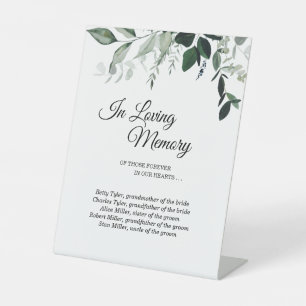 Signe De Table Mariage botanique neutre en mémoire d'amour
