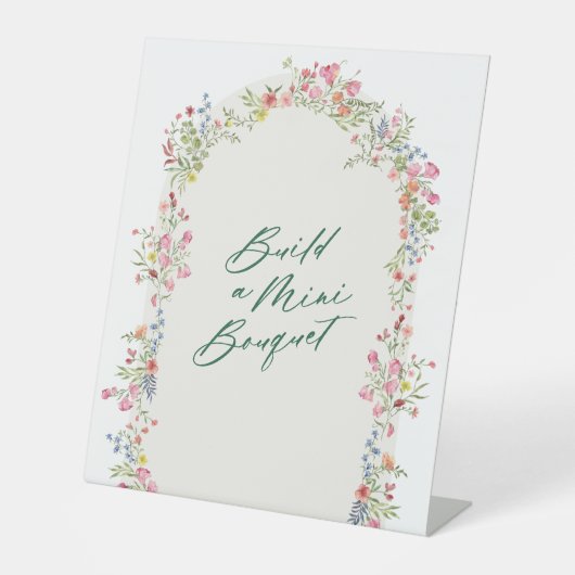 Signe De Table mariage bouquet floral vert arche (Recto)