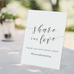 Signe De Table Mariage Calligraphie Moderne Hashtag Partagez l'Am