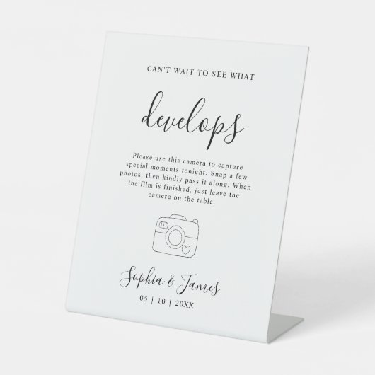 Signe De Table Mariage Caméra jetable Signal photo Mariage (Recto)