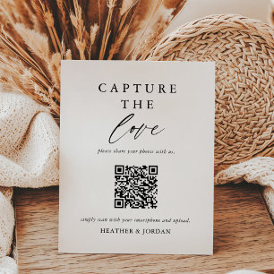 Signe De Table Mariage Capture L'Amour Photo Partager Code QR Sig