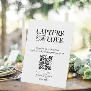 Signe De Table Mariage Capture L'Amour Photo Partager Code QR Sig