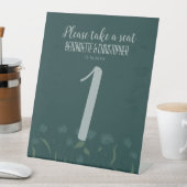 Signe De Table Mariage Chic Moderne Élégant Vert Émeraude Simple (In SItu)