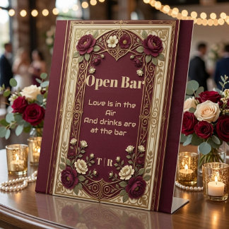 Signe De Table Mariage chic vintage Art Nouveau Bourgogne bar ouv