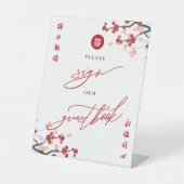 Signe De Table Mariage chinois Cherry Blossoms Signer Notre Livre (Recto)