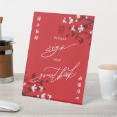 Signe De Table Mariage chinois Cherry Blossoms Signer Notre Livre (In SItu)