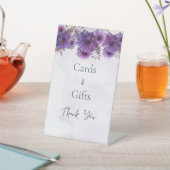 Signe De Table Mariage Chrysanthème Aquarelle Violet (In SItu)