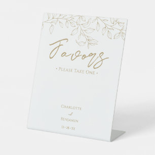 Signe De Table Mariage classique Gold Greenery Faveurs