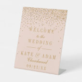 Signe De Table Mariage Confetti Rose et Glam Gold (Recto)